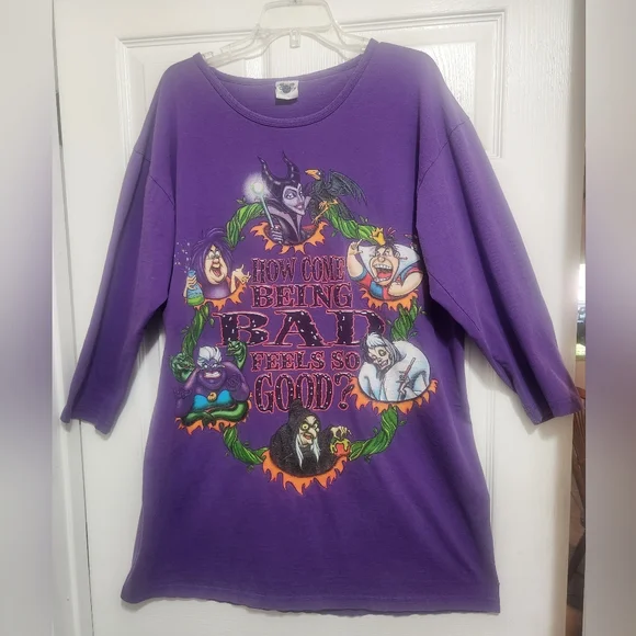 Vintage Disney Villains Long Tee One Size - Picture 3 of 16